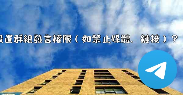 <b>電報如何設置群組發言權限（如禁止媒體、鏈接）？</b>