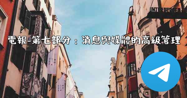 電報-第七部分：消息與媒體的高級管理