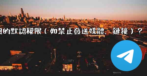 如何設置電報群組的默認權限（如禁止發送媒體、鏈接）？