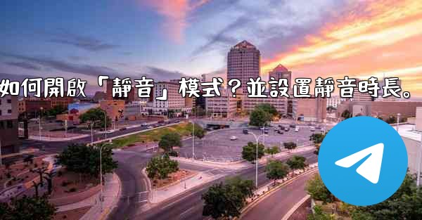 Telegram如何開啟「靜音」模式？並設置靜音時長。